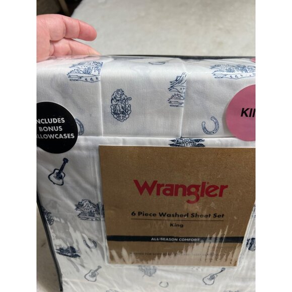 Wrangler king size western sheet 6 piece sheet set lot New - Picture 3 of 5